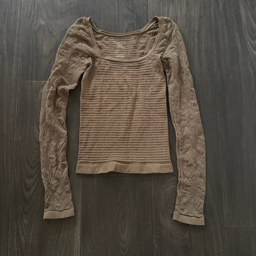 Free People So Many Likes Long Sleeve Top XS/S Green